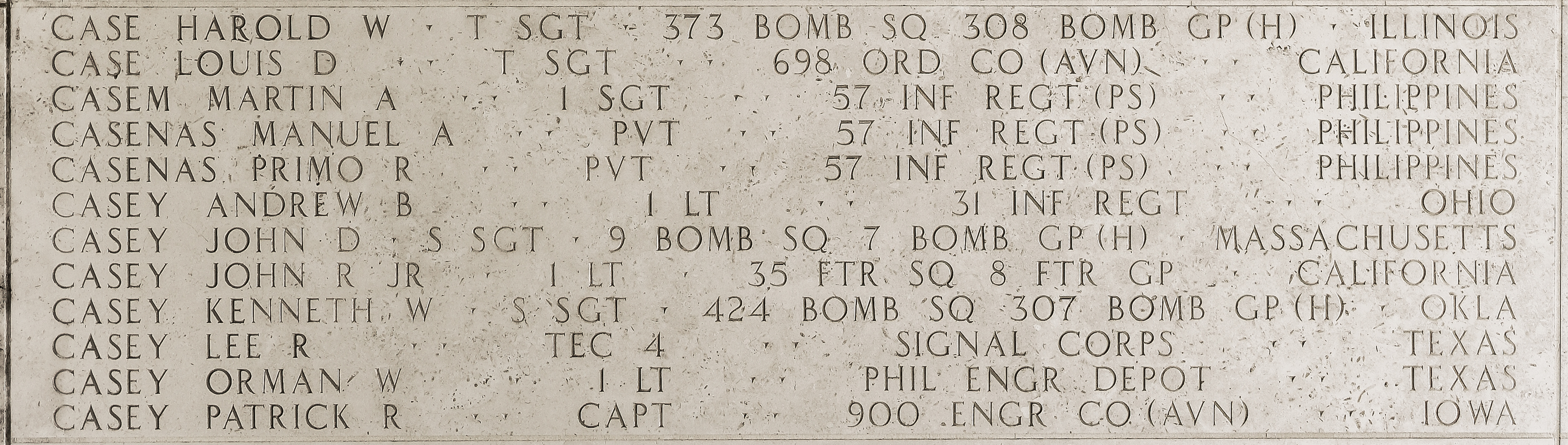 Harold W. Case, Technical Sergeant